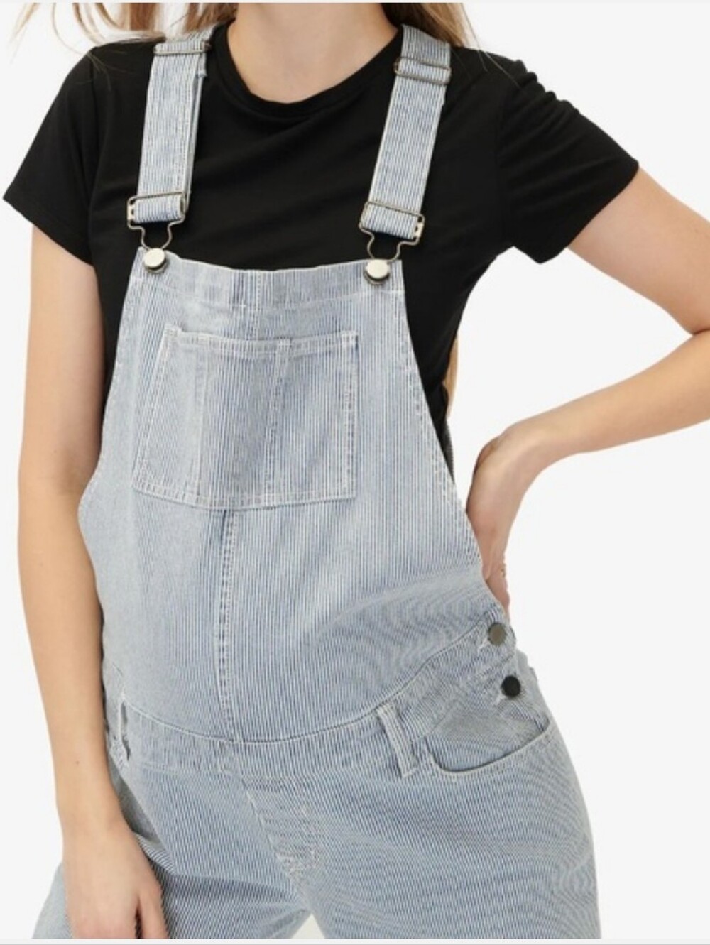 Hatch Maternity Railroad Stripe Overall